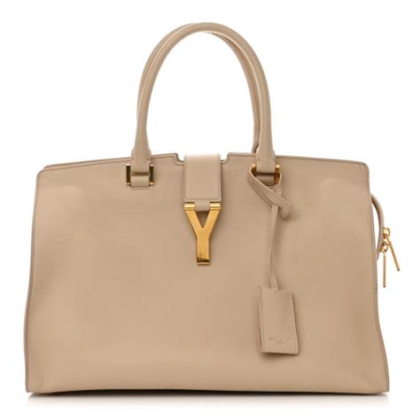 ysl cabas beige|SAINT LAURENT Calfskin Medium Classic Y Cabas Beige.